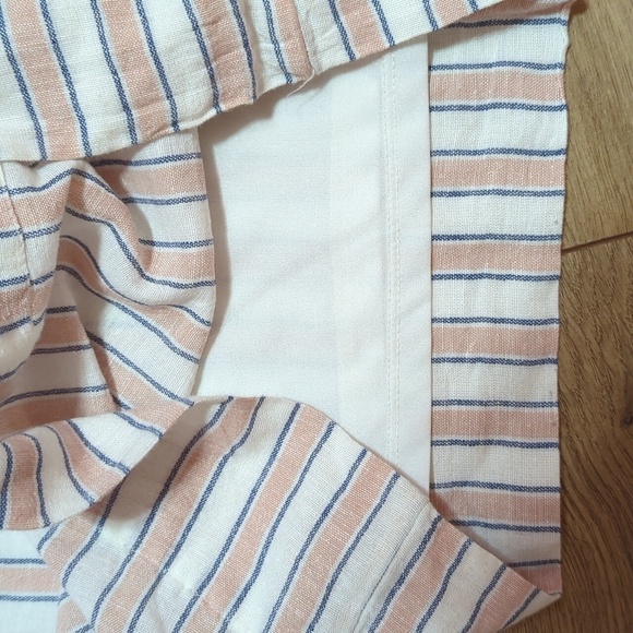 AE high waisted side buttons cullotes linen blend striped pants lined XL - Picture 10 of 10